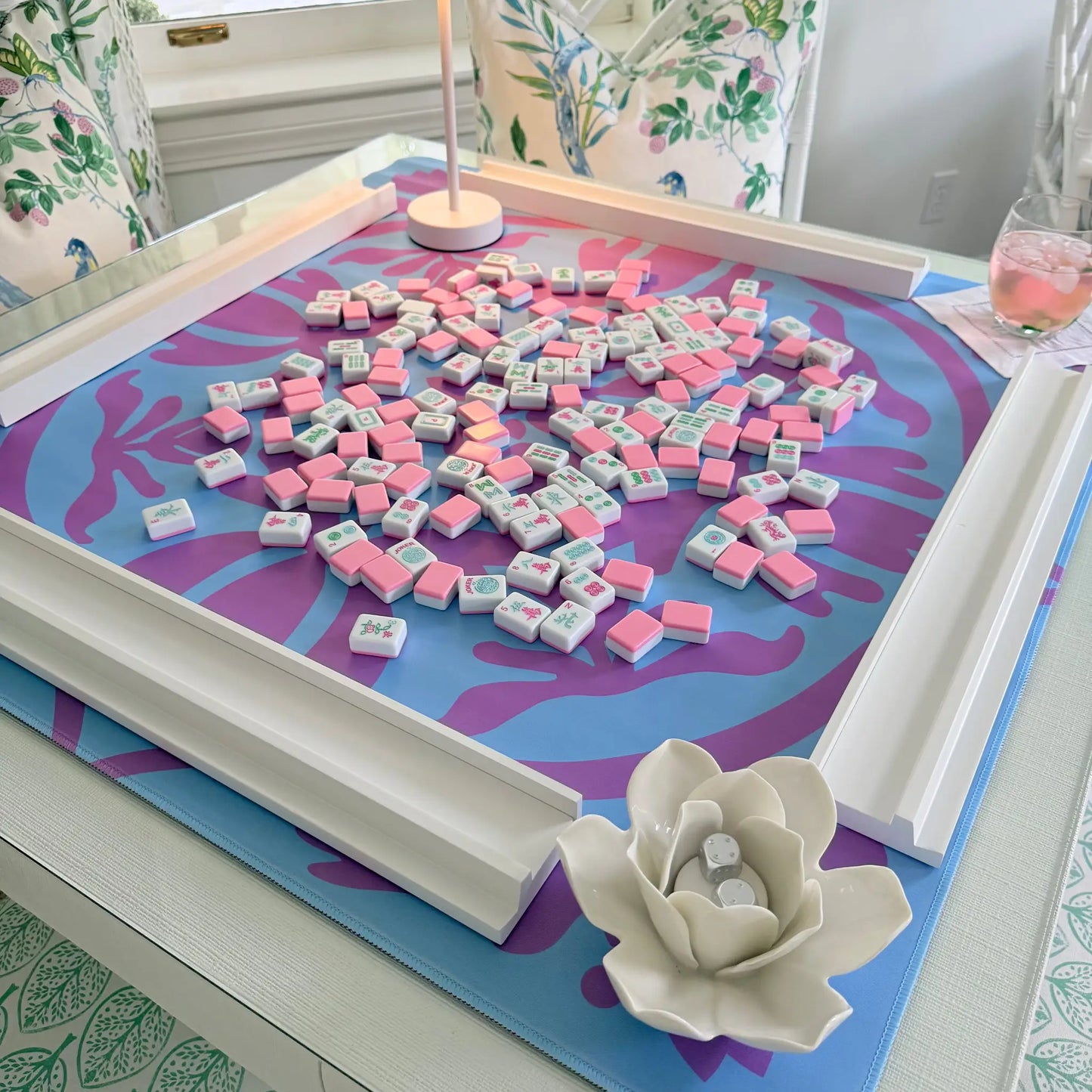 Lavender Ice Mahjong Mat - Tulip Terrace Mat Collection