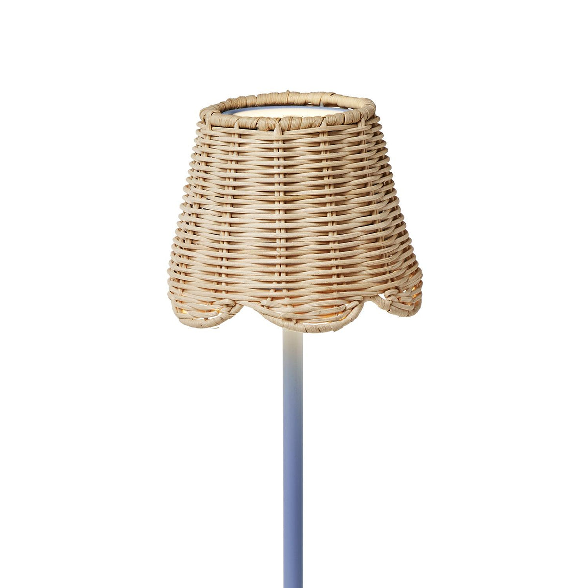 Rattan Lampshade Cover with Scalloped Edge (fits most LED lamps) - Rattan / Iron / Silicone