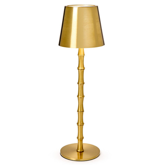 LED Portable Cordless Gold Bamboo Table Lamp - Iron