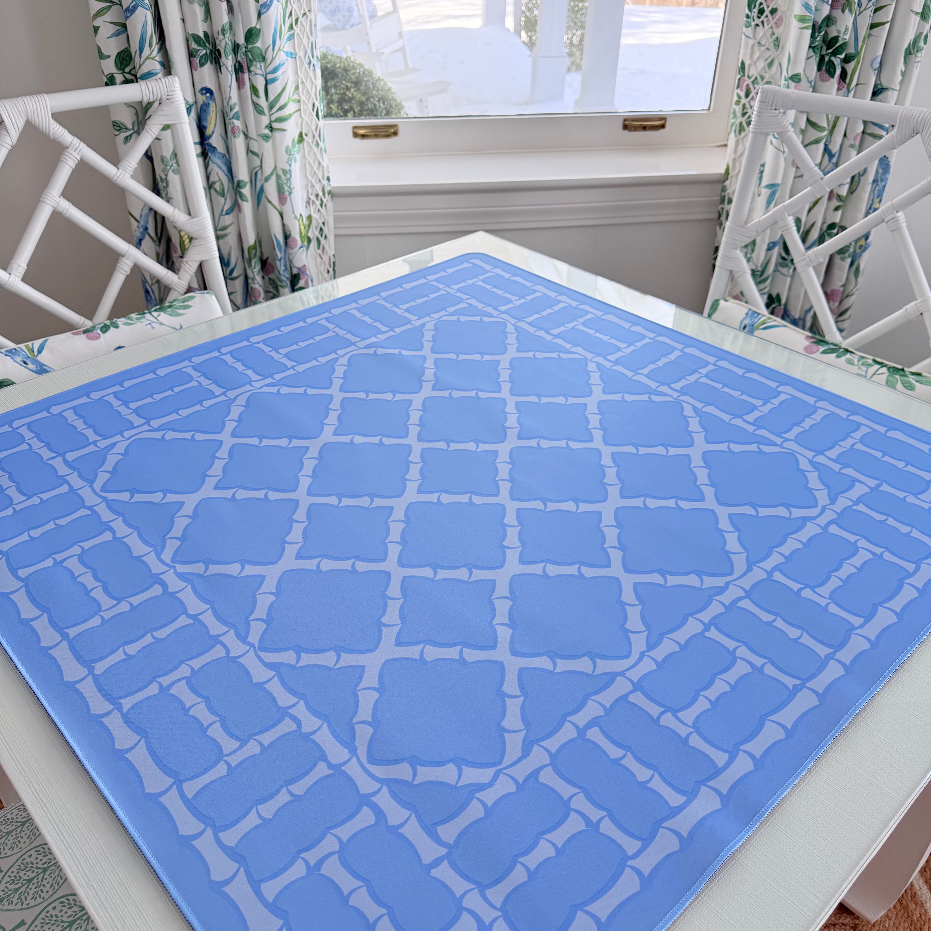 Blue Lattice Mahjong Mat