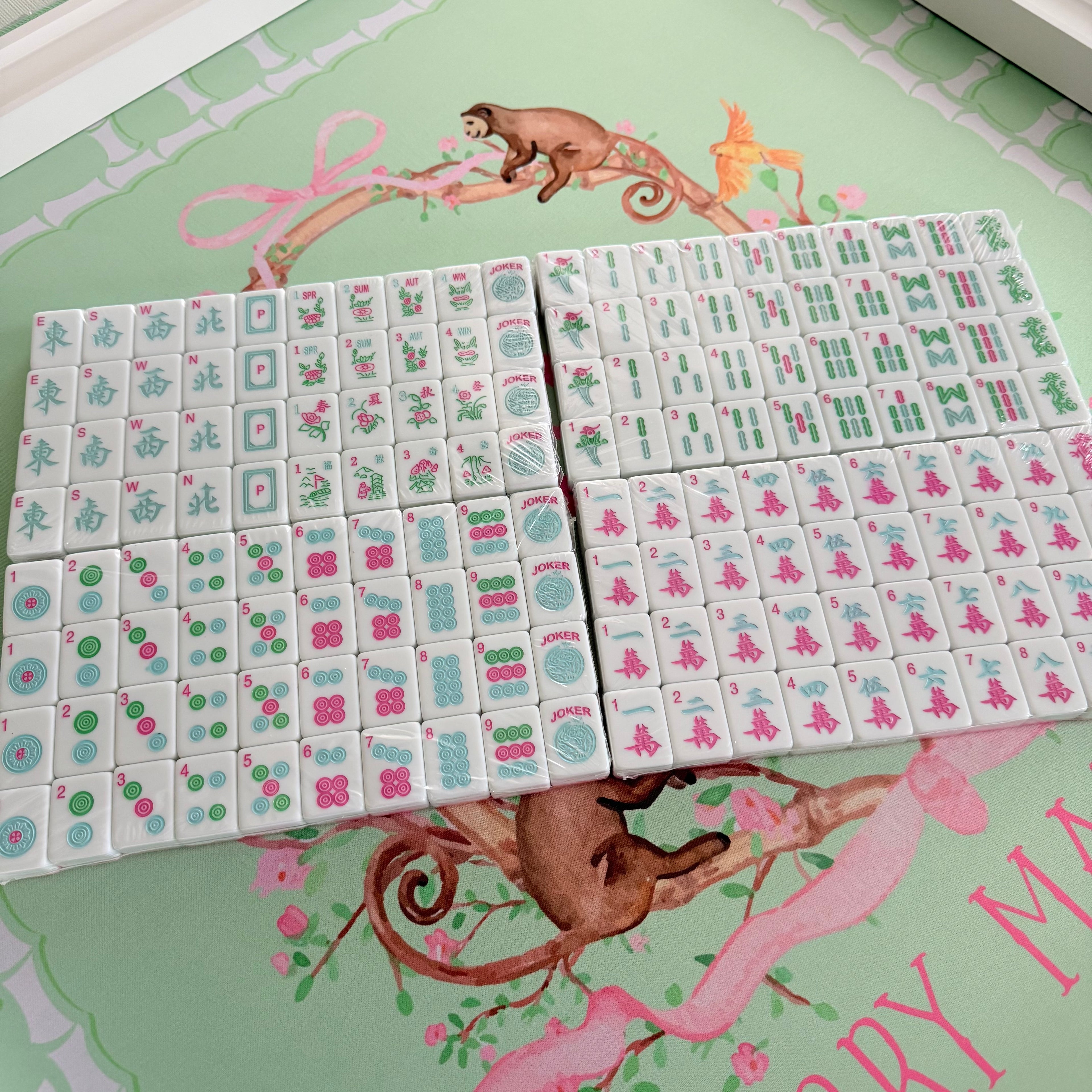 Cabana Pink Spring Pastel Edition American Mahjong Set (Presale) – 30mm Tiles with Acrylic Racks