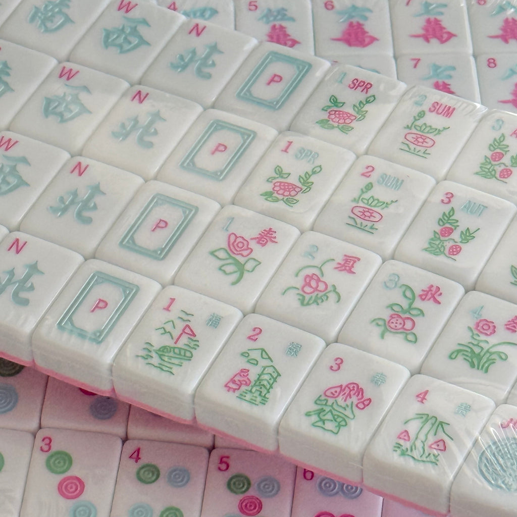 Cabana Pink Spring Pastel Edition American Mahjong Set (Presale) – 30mm Tiles with Acrylic Racks