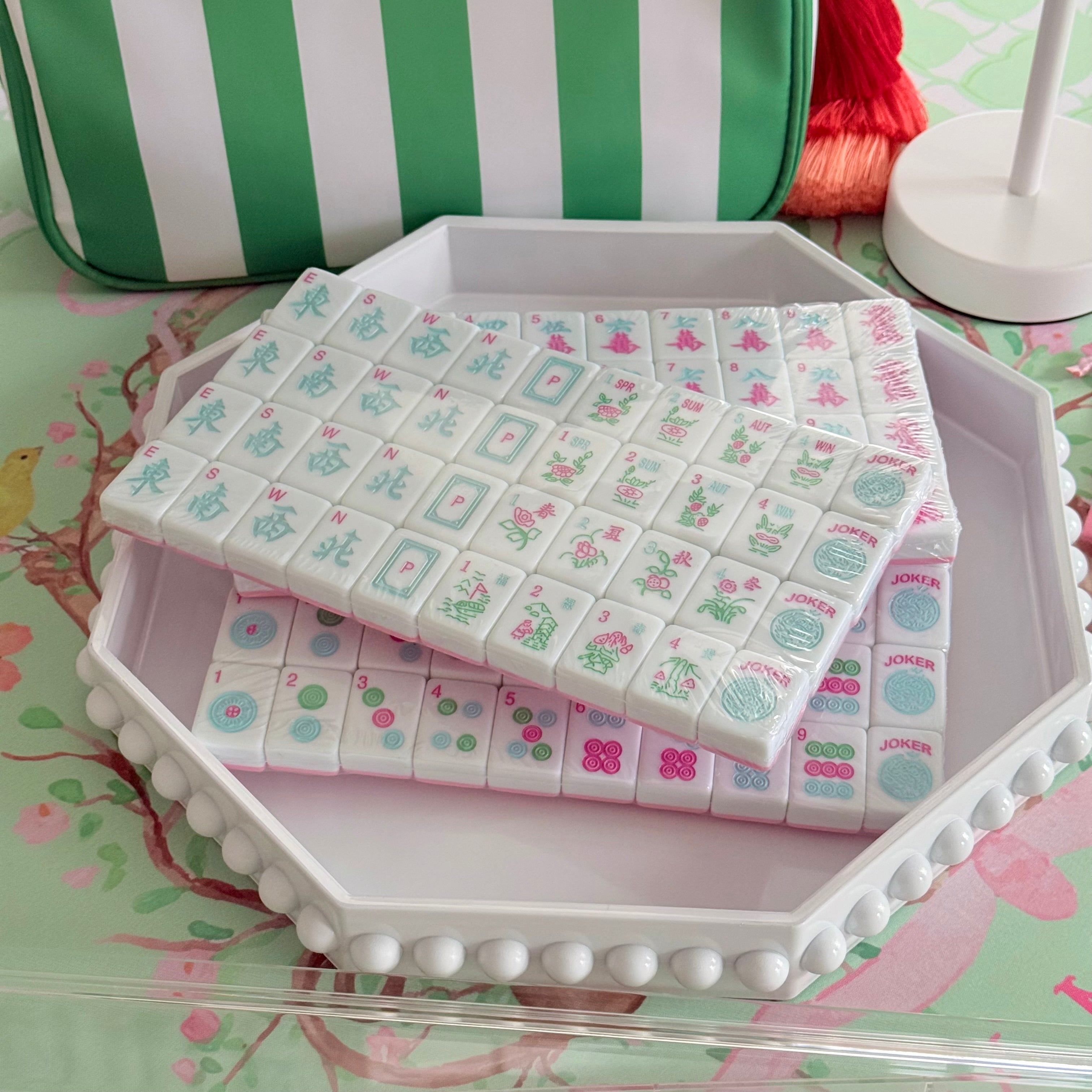 Cabana Pink Spring Pastel Edition American Mahjong Set (Presale) – 30mm Tiles with Acrylic Racks