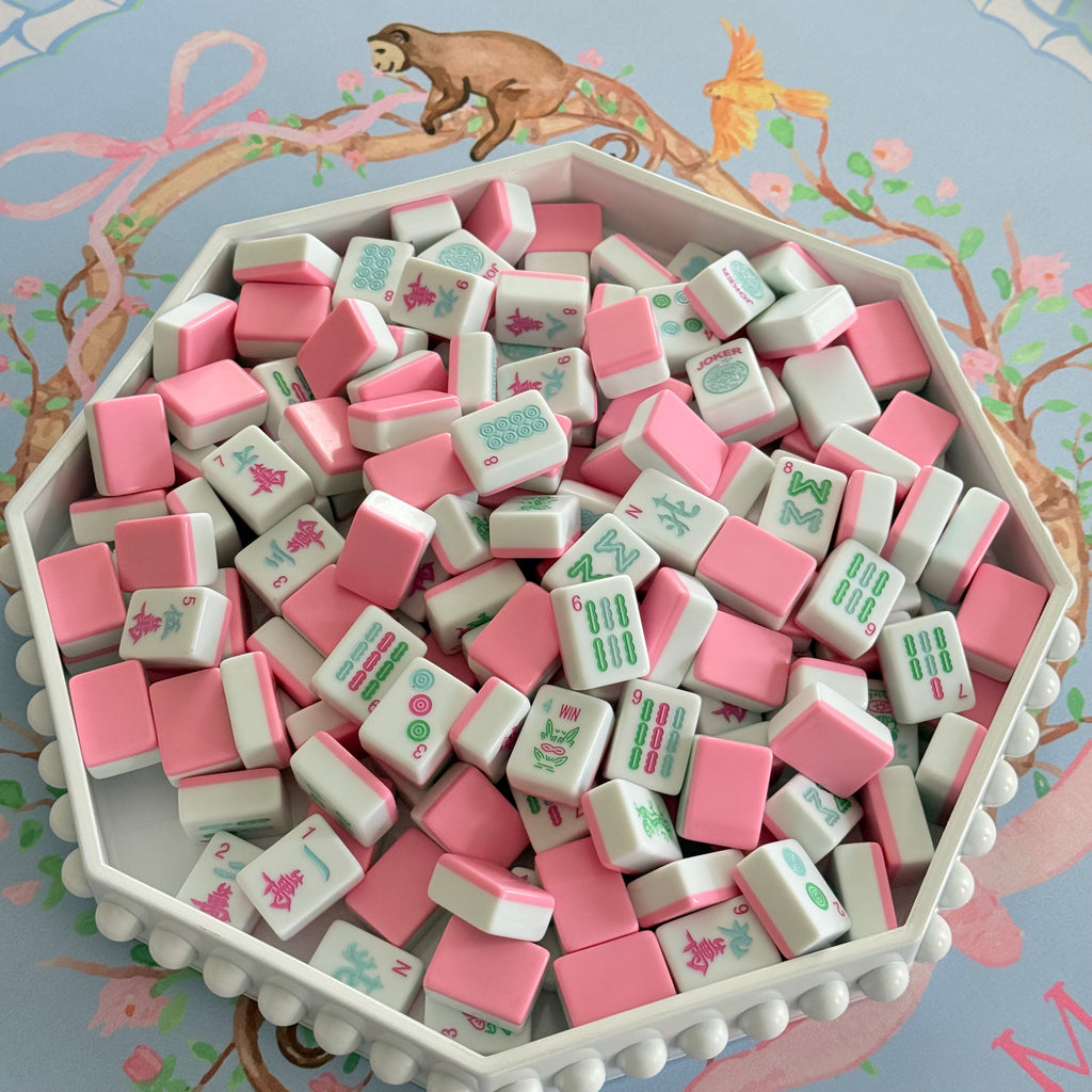 Cabana Pink Spring Pastel Edition American Mahjong Set (Presale) – 30mm Tiles with Acrylic Racks