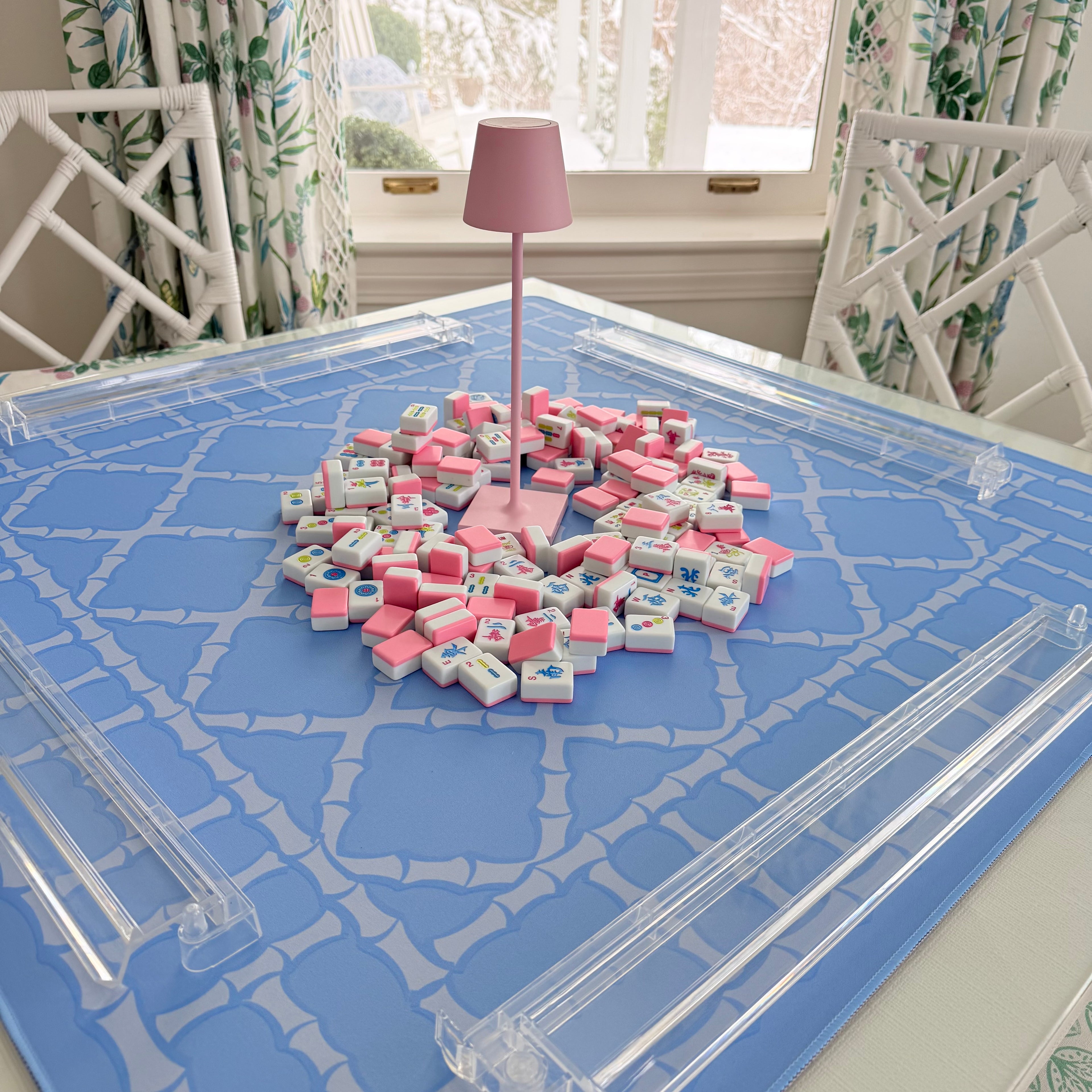 Blue Lattice Mahjong Mat