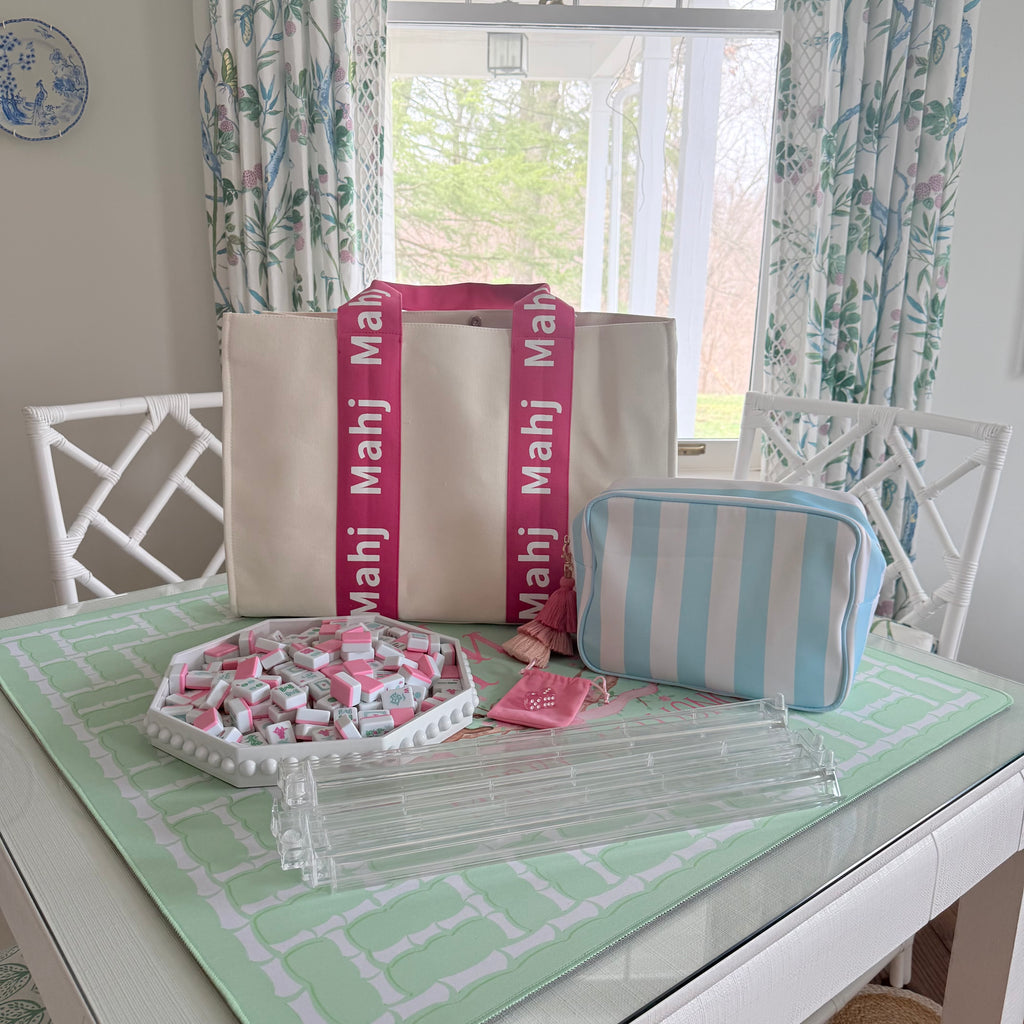 Cabana Pink Spring Pastel Edition American Mahjong Set (Presale) – 30mm Tiles with Acrylic Racks