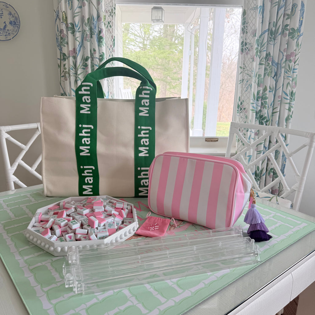 Cabana Pink Spring Pastel Edition American Mahjong Set (Presale) – 30mm Tiles with Acrylic Racks
