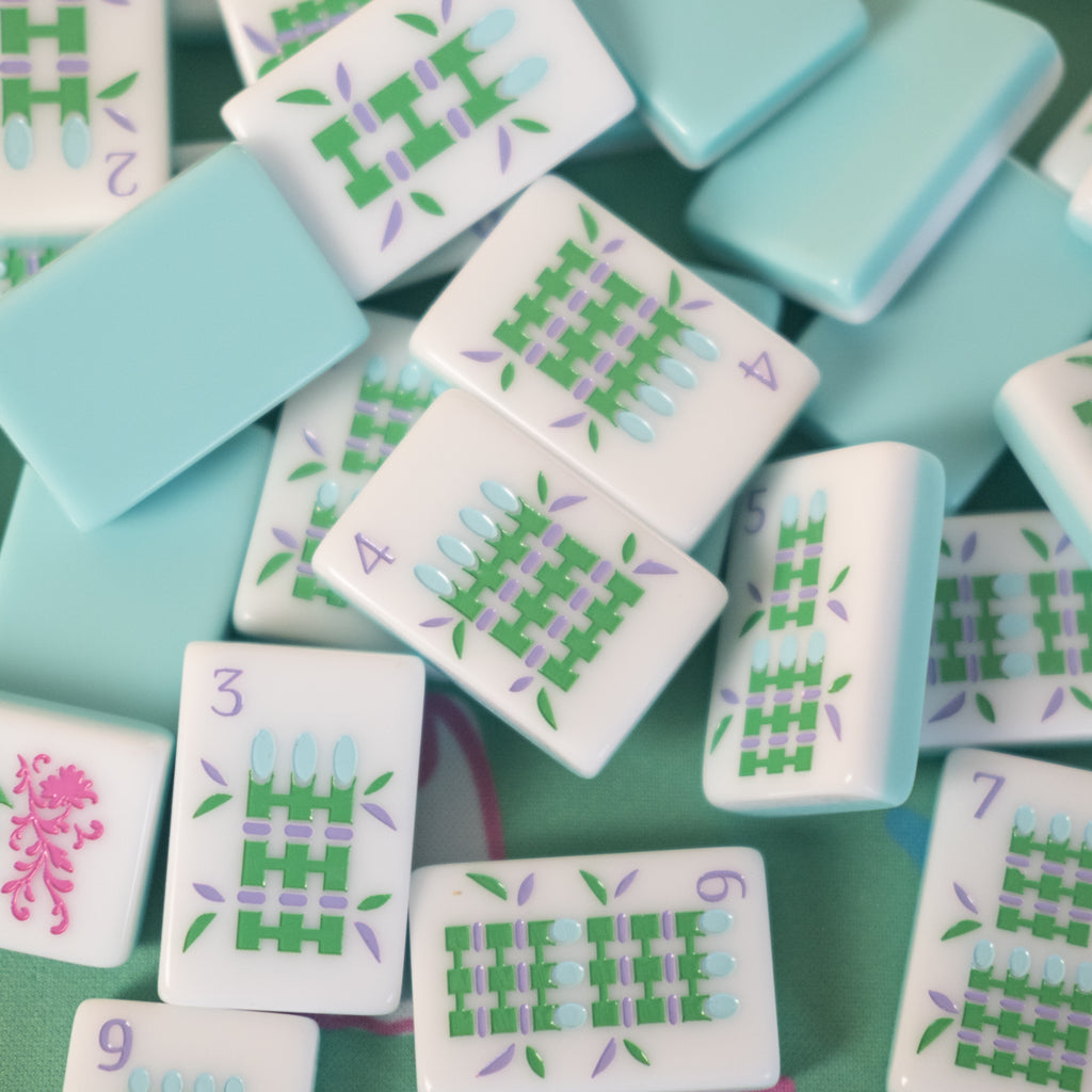 Southern Springs American mahjong tile set showing bamboo tiles (bams)