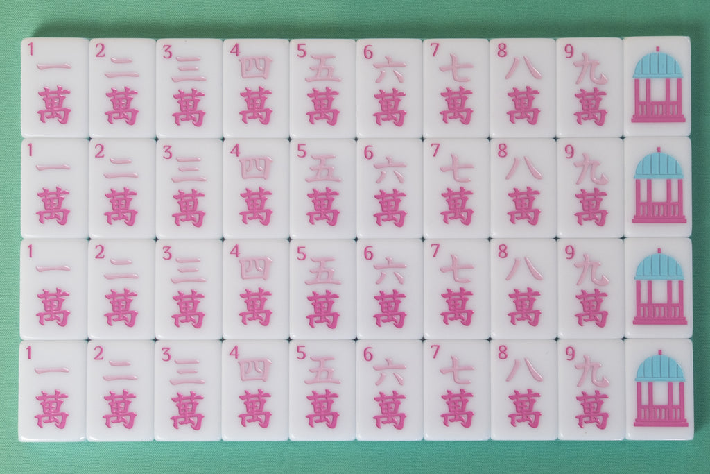 Southern Springs American mahjong tile set showing packaged tile layout with crack tiles and soap dragon