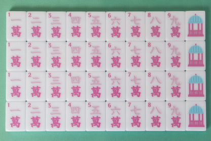 Southern Springs American mahjong tile set showing packaged tile layout with crack tiles and soap dragon