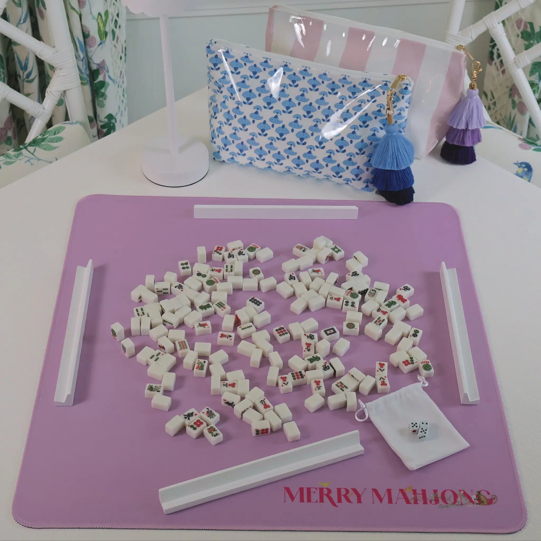 Mini American Mahjong Tile Set with Mat and Bag – Travel Bundle