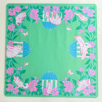 Southern Springs mahjong mat with Appalachian-inspired animals, gazebos, and floral design